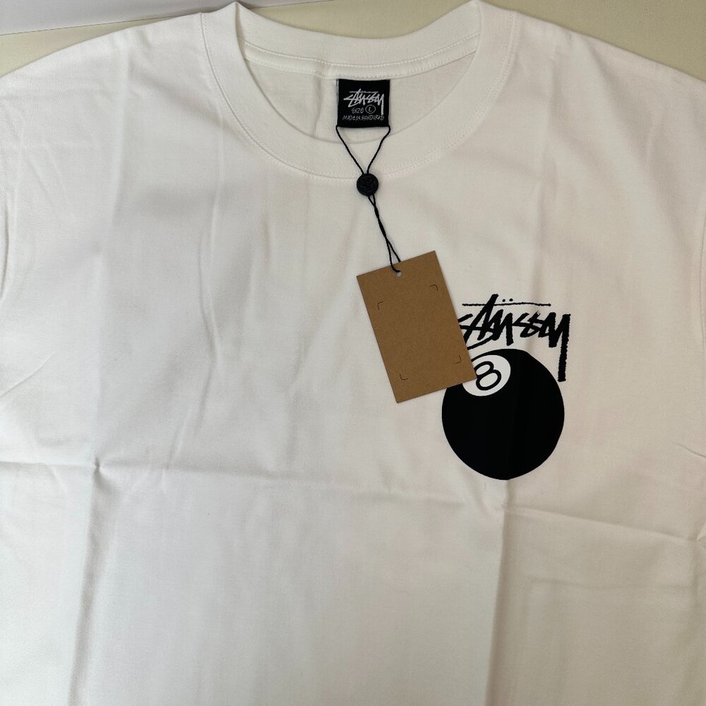 Stussy T-shirt Classic Black 8-Ball Print Loose Round Neck Short Sleeve Unisex T